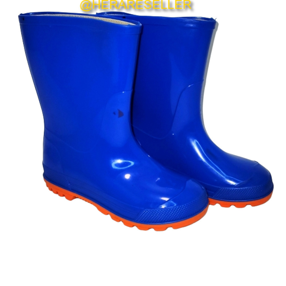 Unknown Brand Blue and Orange 9/10 Rain boots For Children